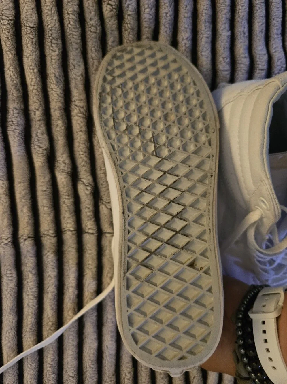 Vans Sk8-Hi White High-Top Sneakers With Light Blue Detail